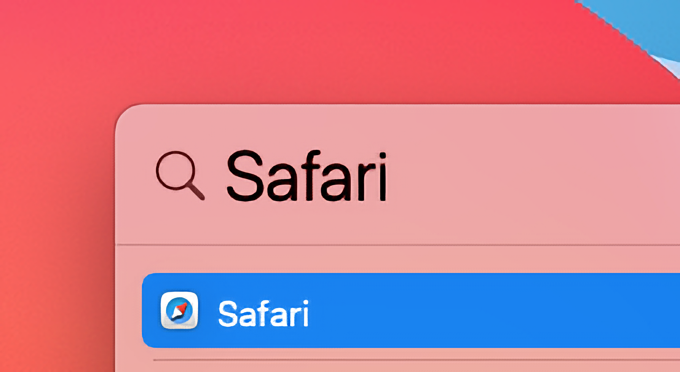 Spotligt showing Safari