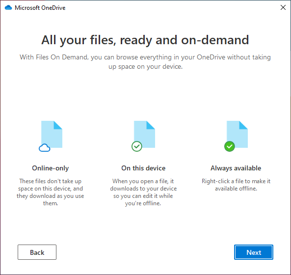 OneDrive 'Your OneDrive Folder' screen.